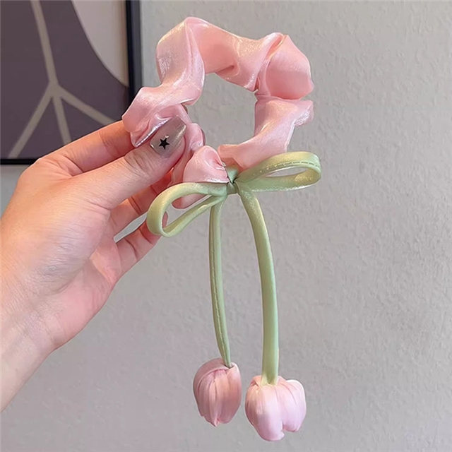 tulip flower large intestine hair ring