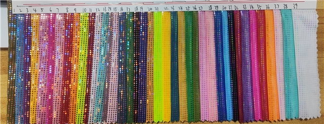 two sided micro elastic laser iridescent hot stamping small square polyester fabric