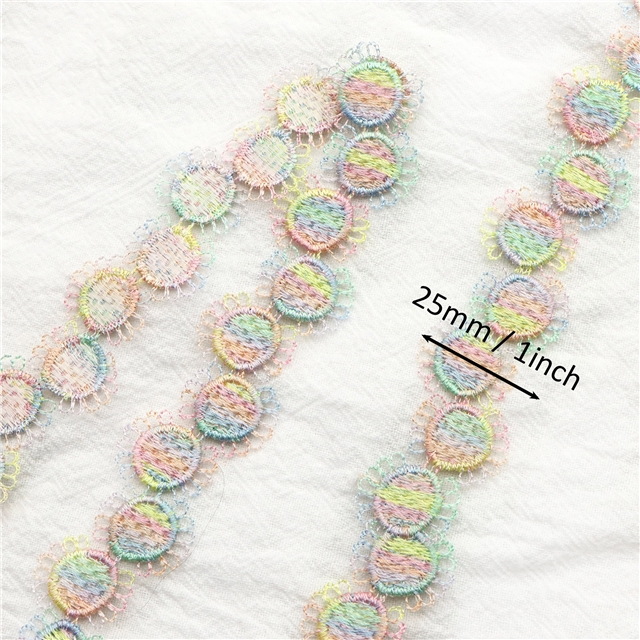 colorful water soluble embroidery lace  12#,5yards