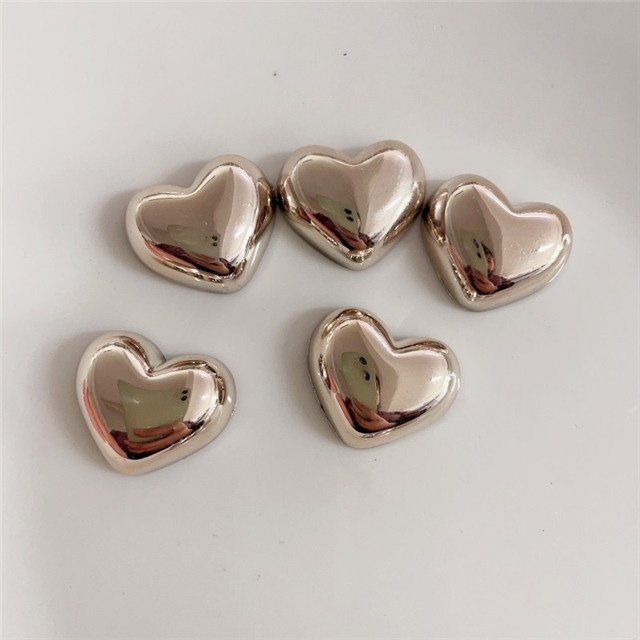 plastic/resin Electroplating metal color heart 3D resin