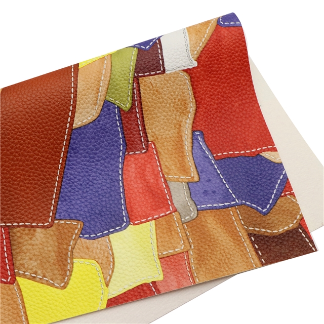 synthetic leather retro splicing simulation PVC synthetic leather