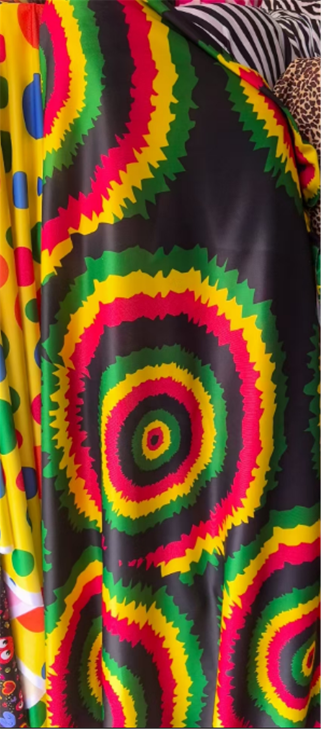 2 ways colorful swirls knit fabric