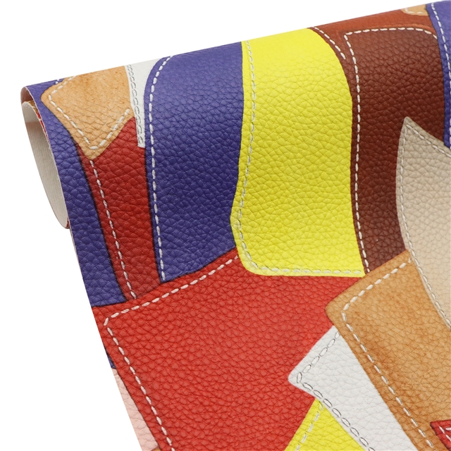 synthetic leather retro splicing simulation PVC synthetic leather 30*140cm(11.8*55.1