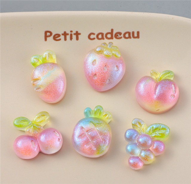 resin fruit strawberry pearl 3d resin accessories