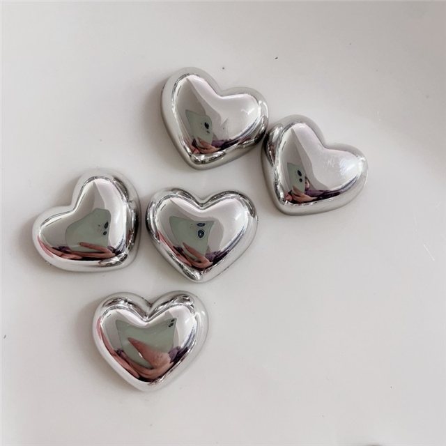 plastic/resin Electroplating metal color heart 3D resin