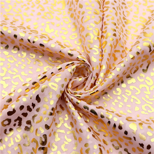 hot gold leopard pattern chiffon fabric