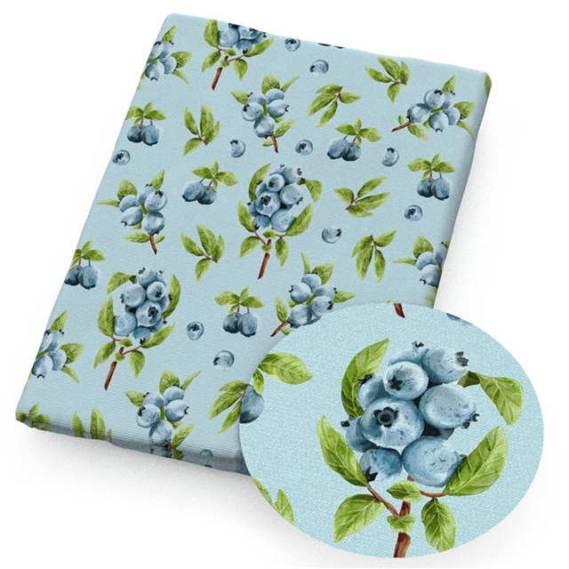 polyester cotton blueberry flower animals series polyester cotton fabric set (6 pcs/set)