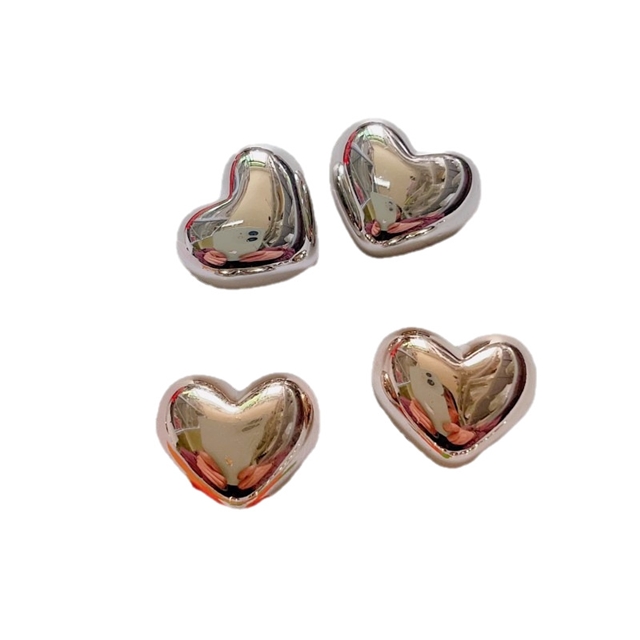 plastic/resin Electroplating metal color heart 3D resin