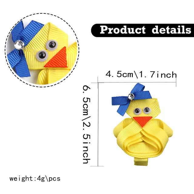 easter cute chick rabbit ribbed hair clip