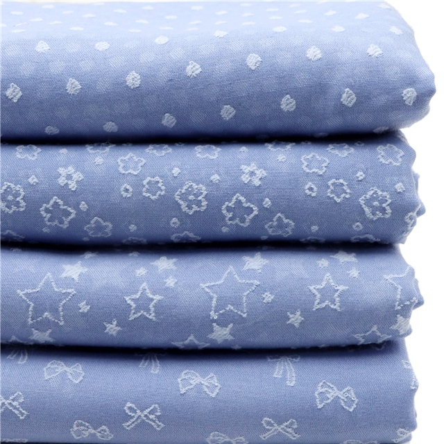 Solid Color Bowknot Jacquard Fabric 3#blue,50*140cm(19.7*55.1