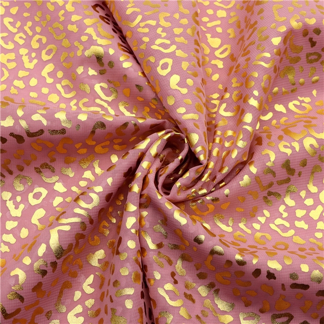 hot gold leopard pattern chiffon fabric