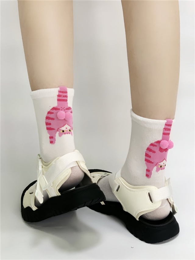 free size cute cat series tube socks