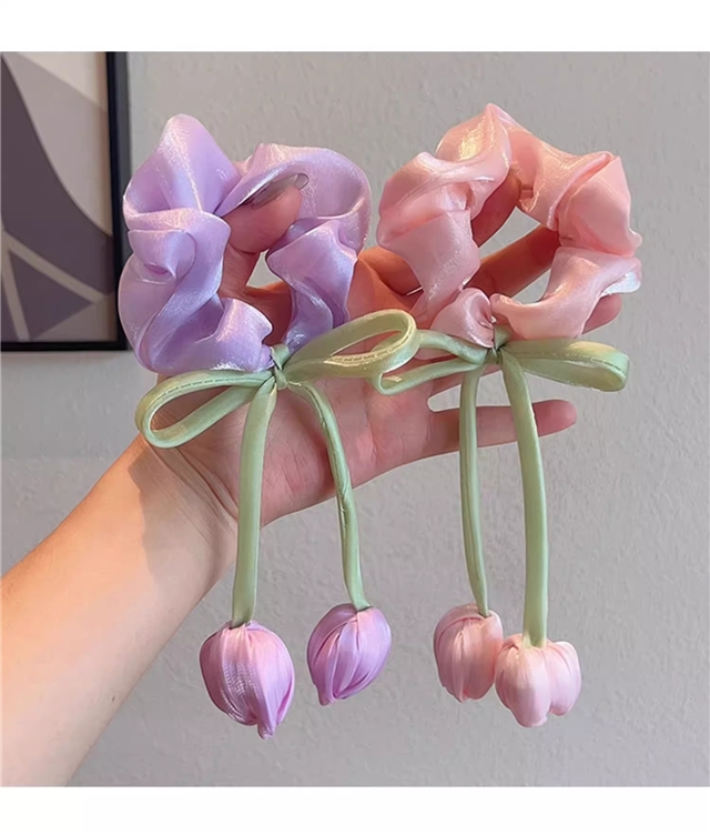 tulip flower large intestine hair ring