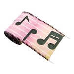 63mm music notes flax line edged wired ribbon