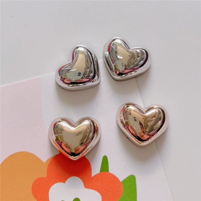 plastic/resin Electroplating metal color heart 3D resin