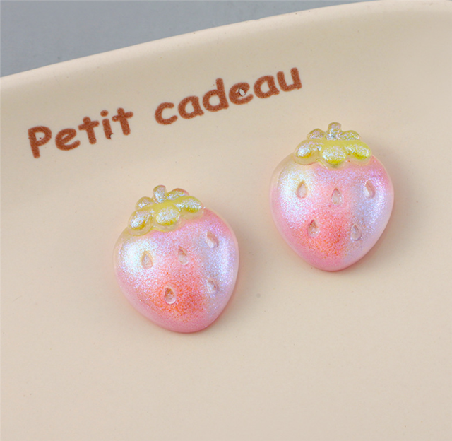 resin fruit strawberry pearl 3d resin accessories