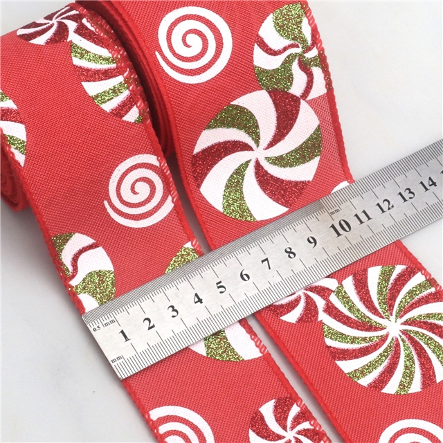 faux linen christmas powder candy imitation hemp edge iron ribbon