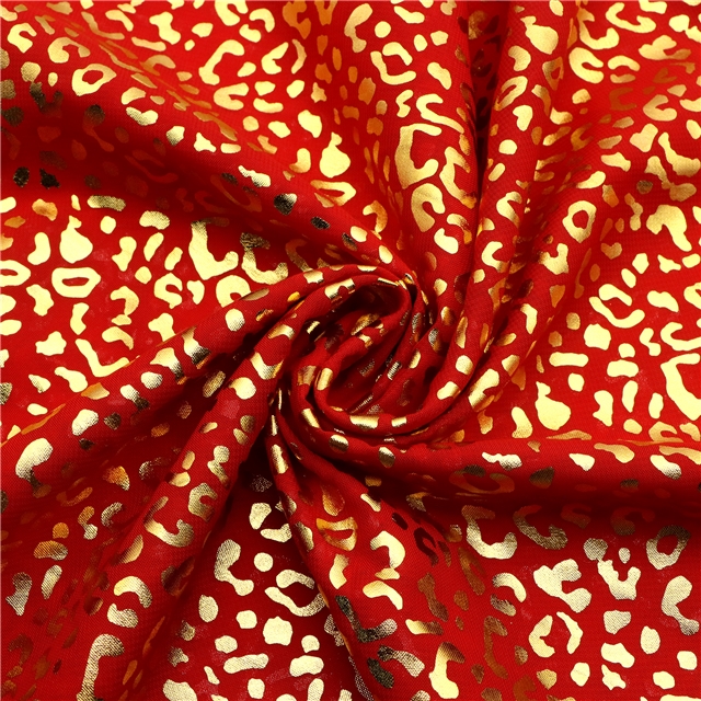 hot gold leopard pattern chiffon fabric