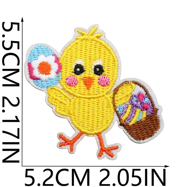 back with glue thread easter eggs rabbit embroidery patch（back with glue） 20#