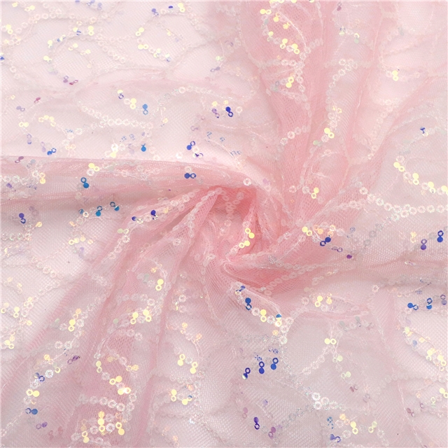 glitter sequins fish scale mesh fabric 4#pink,50*135cm(19.7*53.1
