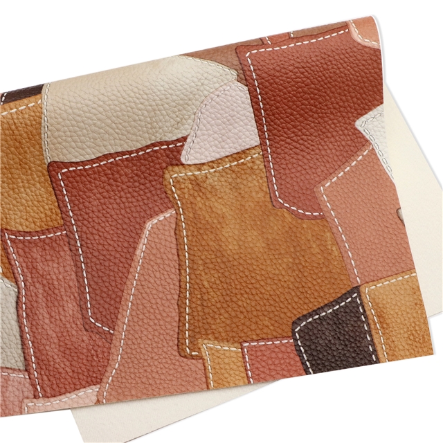 synthetic leather retro splicing simulation PVC synthetic leather