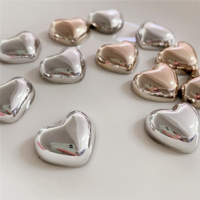 plastic/resin Electroplating metal color heart 3D resin