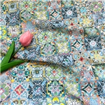 ethnic style geometric pattern digital printing brocade cotton fabric