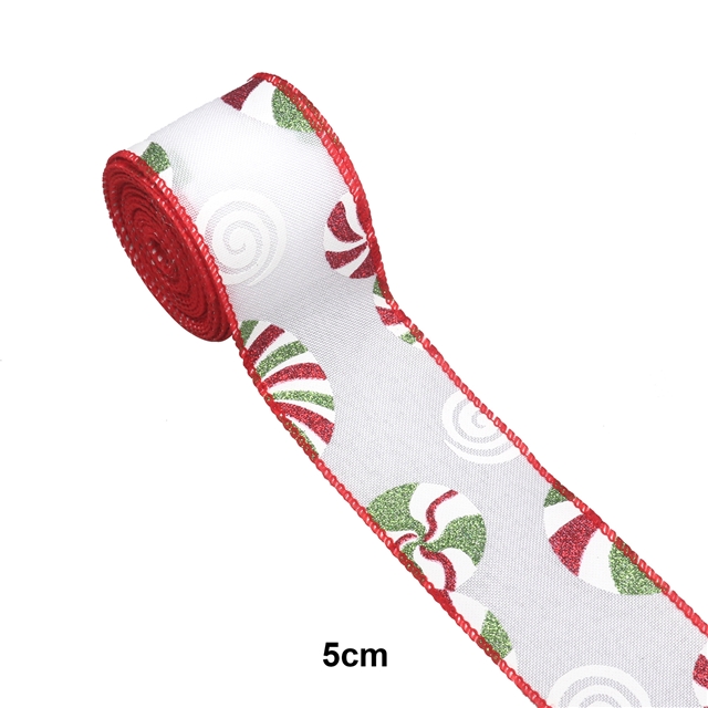 faux linen christmas powder candy imitation hemp edge iron ribbon
