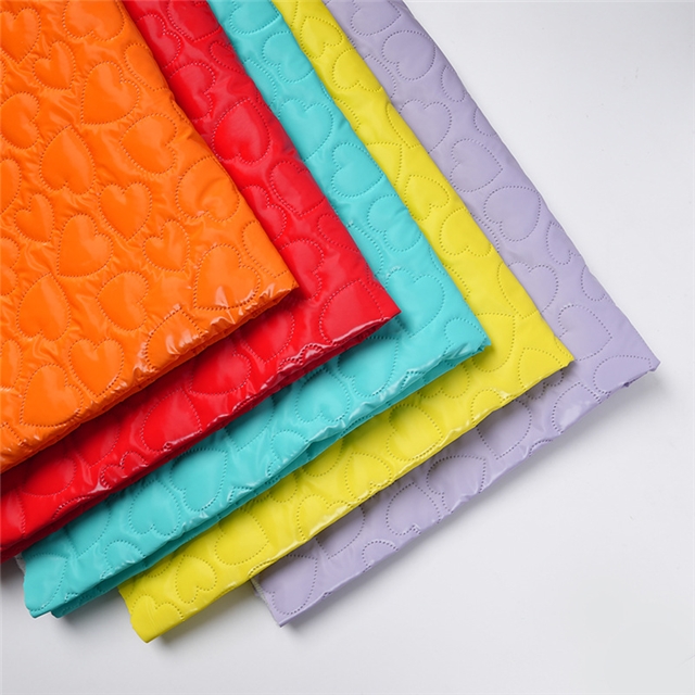 heart ultrasonic embossing PU cotton fabric