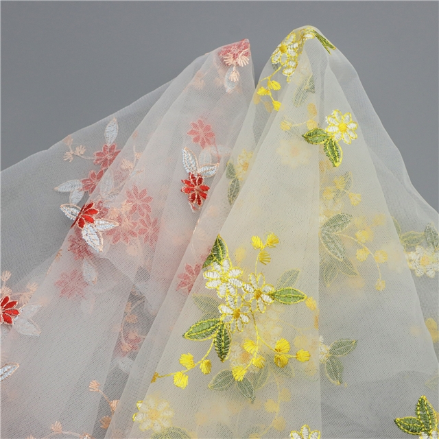 mesh embroidery flower mesh fabric