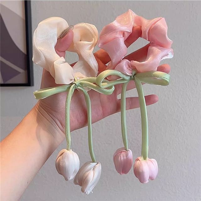 tulip flower large intestine hair ring