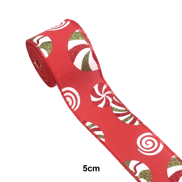faux linen christmas powder candy imitation hemp edge iron ribbon