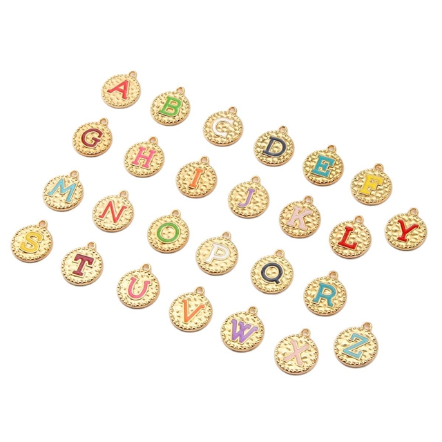 alloy 26 letter double-sided oil dripping alloy pendant