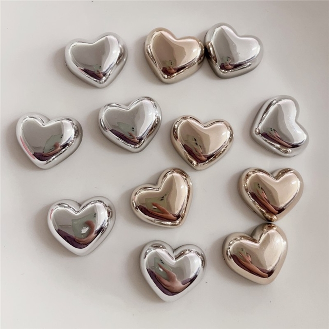 plastic/resin Electroplating metal color heart 3D resin