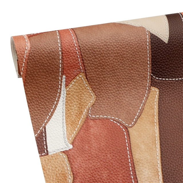 synthetic leather retro splicing simulation PVC synthetic leather 30*140cm(11.8*55.1