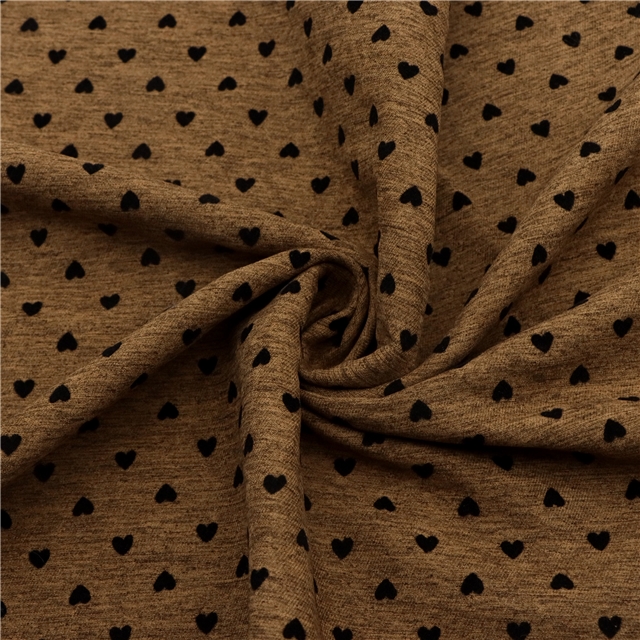 velvet heart cotton brushed fabric 2#,50*145cm(19.7*57.1