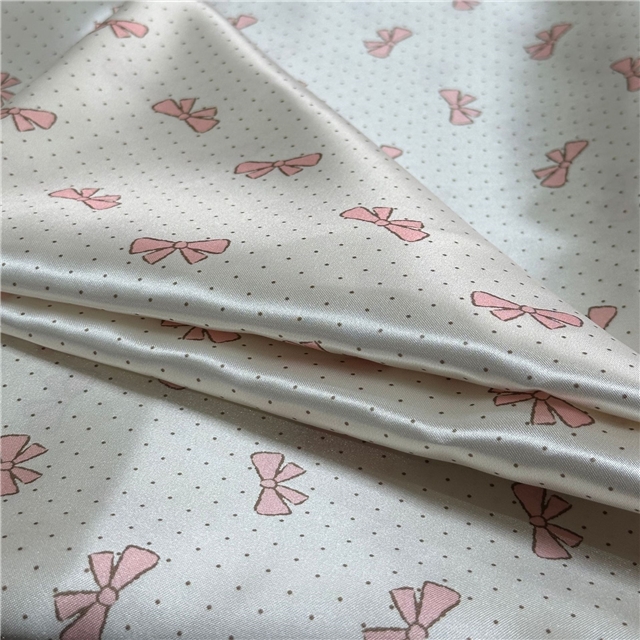 polyester butterfly knot polka dot Satin fabric