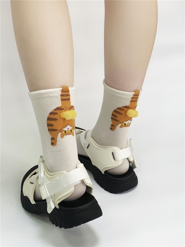 free size cute cat series tube socks