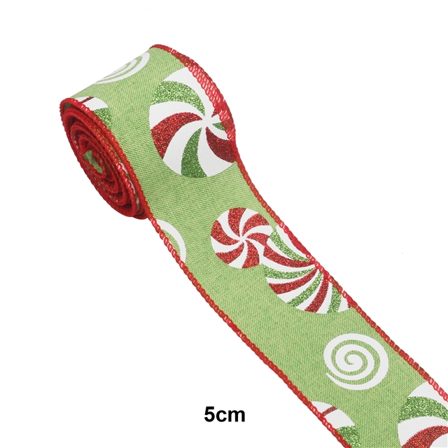 faux linen christmas powder candy imitation hemp edge iron ribbon