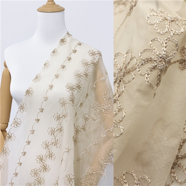 Jacquard embroidered snow yarn fabric