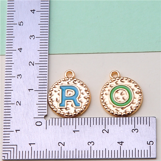 alloy 26 letter double-sided oil dripping alloy pendant