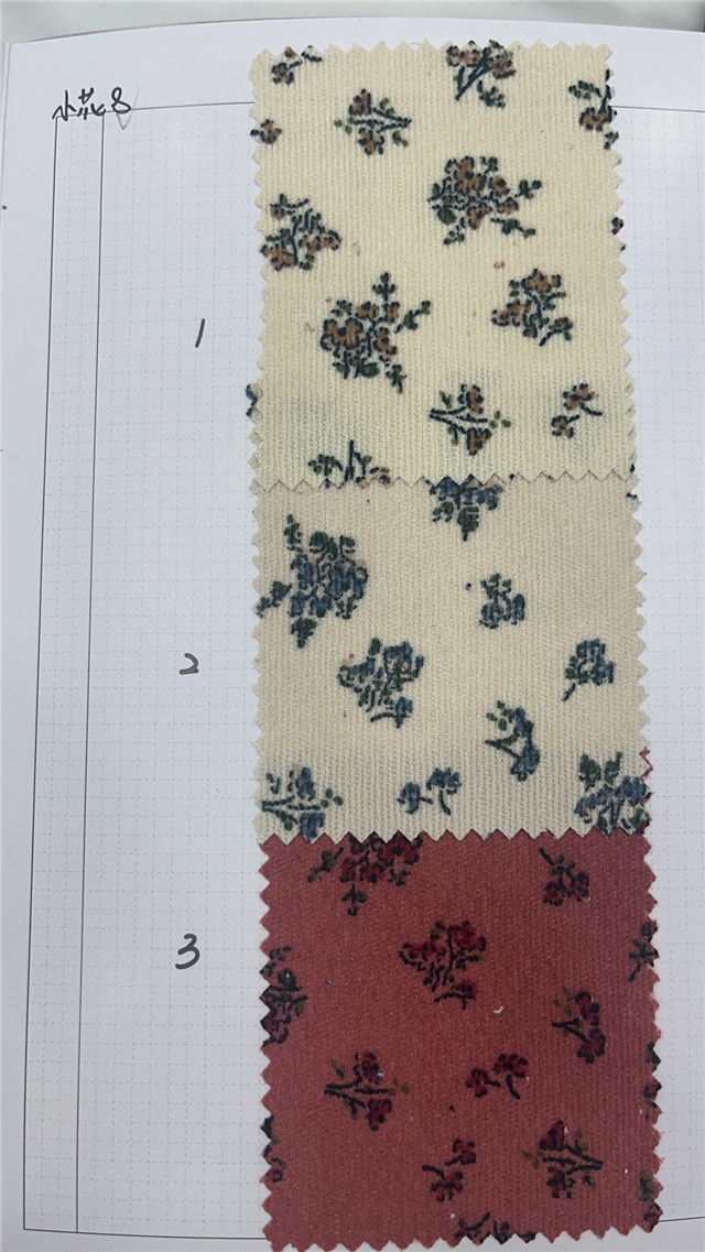 floral printed corduroy fabric