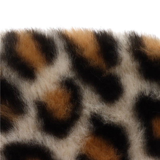 polyester fiber Rabbit fur leopard print velvet fabric