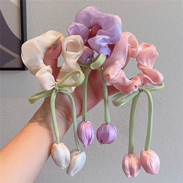 tulip flower large intestine hair ring