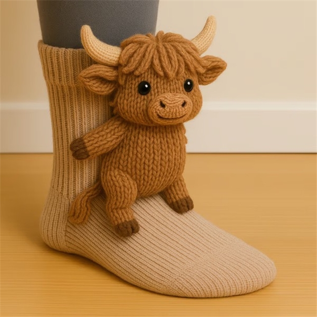 animal series knitted floor socks