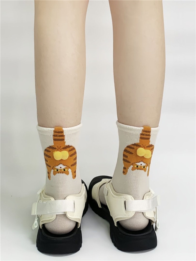 free size cute cat series tube socks