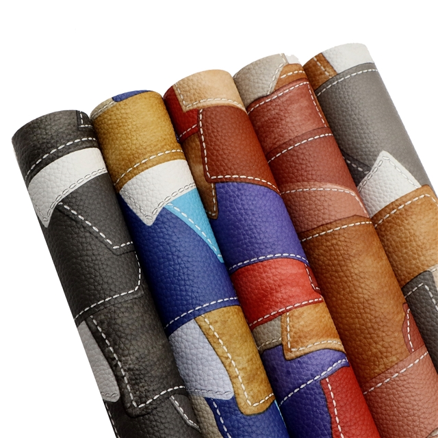 synthetic leather retro splicing simulation PVC synthetic leather