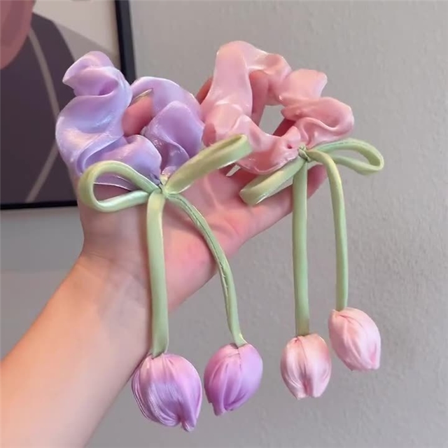 tulip flower large intestine hair ring