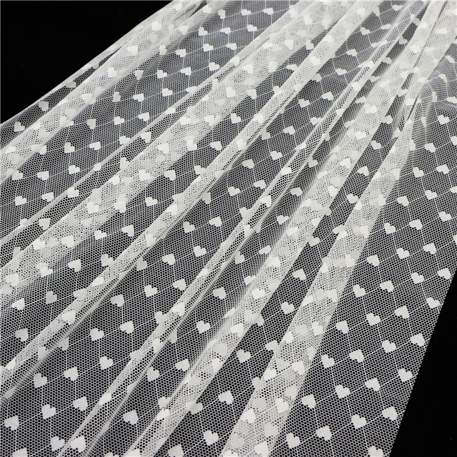 92% brocade and 8% spandex 2 ways cute peach heart white lace jacquard mesh fabric 1#,50*150cm(19.7*59.1