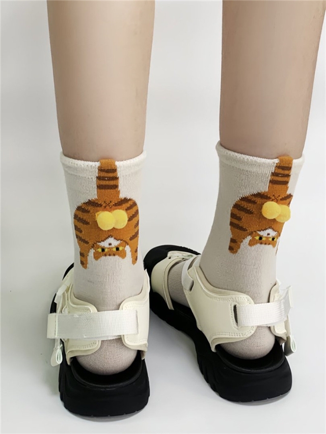 free size cute cat series tube socks